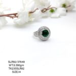 Stunning Green Stone Ladies Ring in Sterling Silver 925