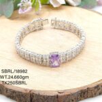 Stunning Diamond Crystal Bracelet in Sterling Silver Pure 925