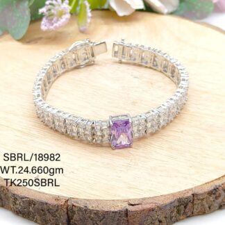 Stunning Diamond Crystal Bracelet in Sterling Silver Pure 925