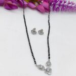Solitaire Mangalsutra With Dashing Earring In Pure Silver