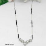 Solitaire Pretty Mangalsutra in White Stone In Pure Silver