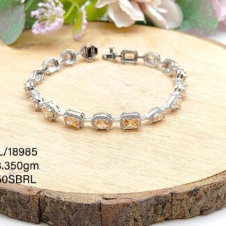 Stunning Diamond Crystal Bracelet in Sterling Silver Pure 925