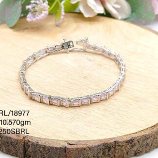 Stunning Diamond Crystal Bracelet in Sterling Silver Pure 925