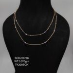 Two Strand Chain with Evil Eye Pendant in Sterling Silver 925