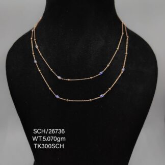 Two Strand Chain with Evil Eye Pendant in Sterling Silver 925