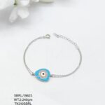 Stunning Evil Eye Beads Bracelet in Sterling Silver Pure 925