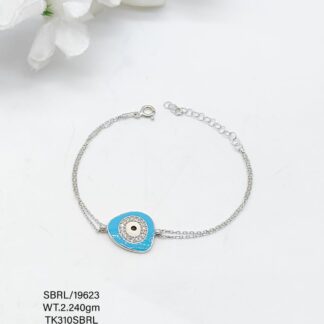 Stunning Evil Eye Beads Bracelet in Sterling Silver Pure 925