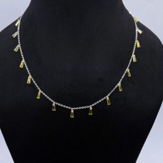 Vibrant Yellow & White Beads Necklace in Sterling Silver 925
