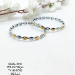 Casting Silver Bangles with Gold Polish 925 BIS Hallmarked