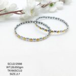 Casting Silver Bangles with Gold Polish 925 BIS Hallmarked
