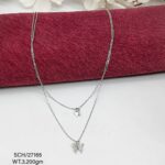 Two-layered Butterfly Pendent Necklace in Sterling Silver925