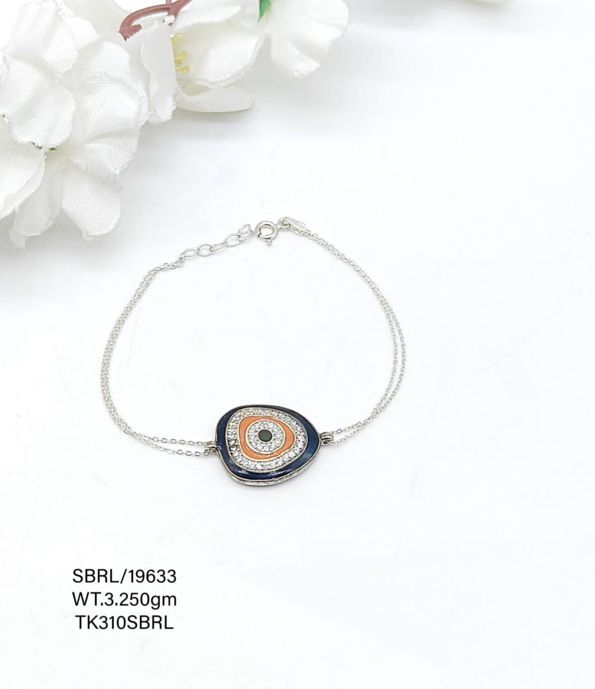 Stunning Evil Eye Beads Bracelet in Sterling Silver Pure 925