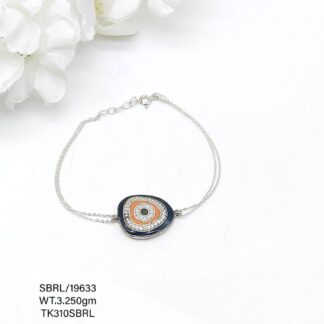 Stunning Evil Eye Beads Bracelet in Sterling Silver Pure 925