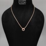 Chain with Diamond Pendant in Sterling Silver 925