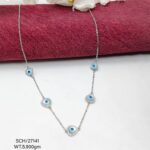 Evil Eye Blue Stone Necklace in Sterling Silver925