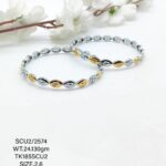 Casting Silver Bangles with Gold Polish 925 BIS Hallmarked