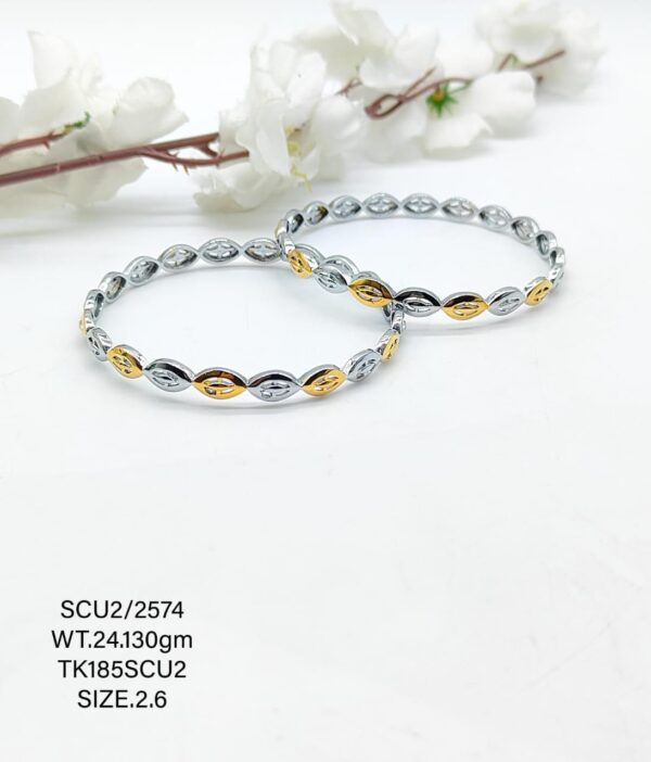 Casting Silver Bangles with Gold Polish 925 BIS Hallmarked