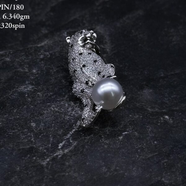 Exquisite Silver Panthor Brooch in Pure Silver 925 BIS Hallmarked