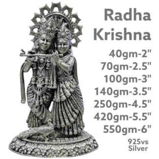 Devine Radha Krishna Idol in Pure Silver 925 Hallmarked