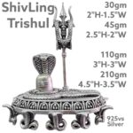 Antique Shivling with Trishul in Pure Silver 925 Hallmarked