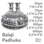 Balaji Paduka with Ancient Architect in Pure Silver 925 Hallmarked