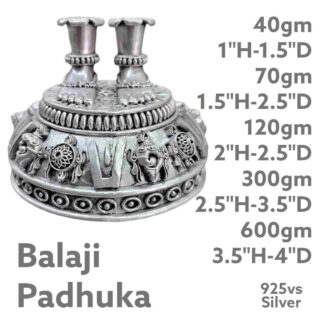 Balaji Paduka with Ancient Architect in Pure Silver 925 Hallmarked