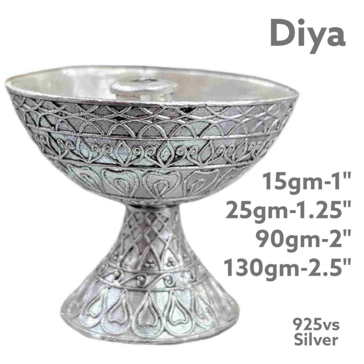 Exquisite Diya in Pure Silver 925 Hallmarked