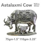 Astalaxmi Cow & Calf  Statue in Pure Silver 925 Hallmarked
