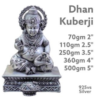 Dhan Kuberji Idol in Pure Silver 925 Hallmarked