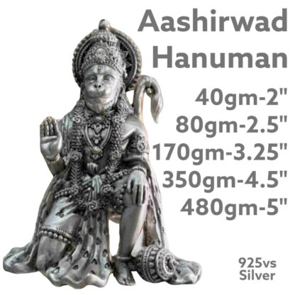 Ashirwad Hanumanji Idol in Pure Silver 925 Hallmarked