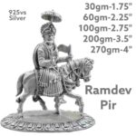 Ramdev Pir Idol in Pure Silver 925 Hallmarked