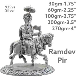Ramdev Pir Idol in Pure Silver 925 Hallmarked