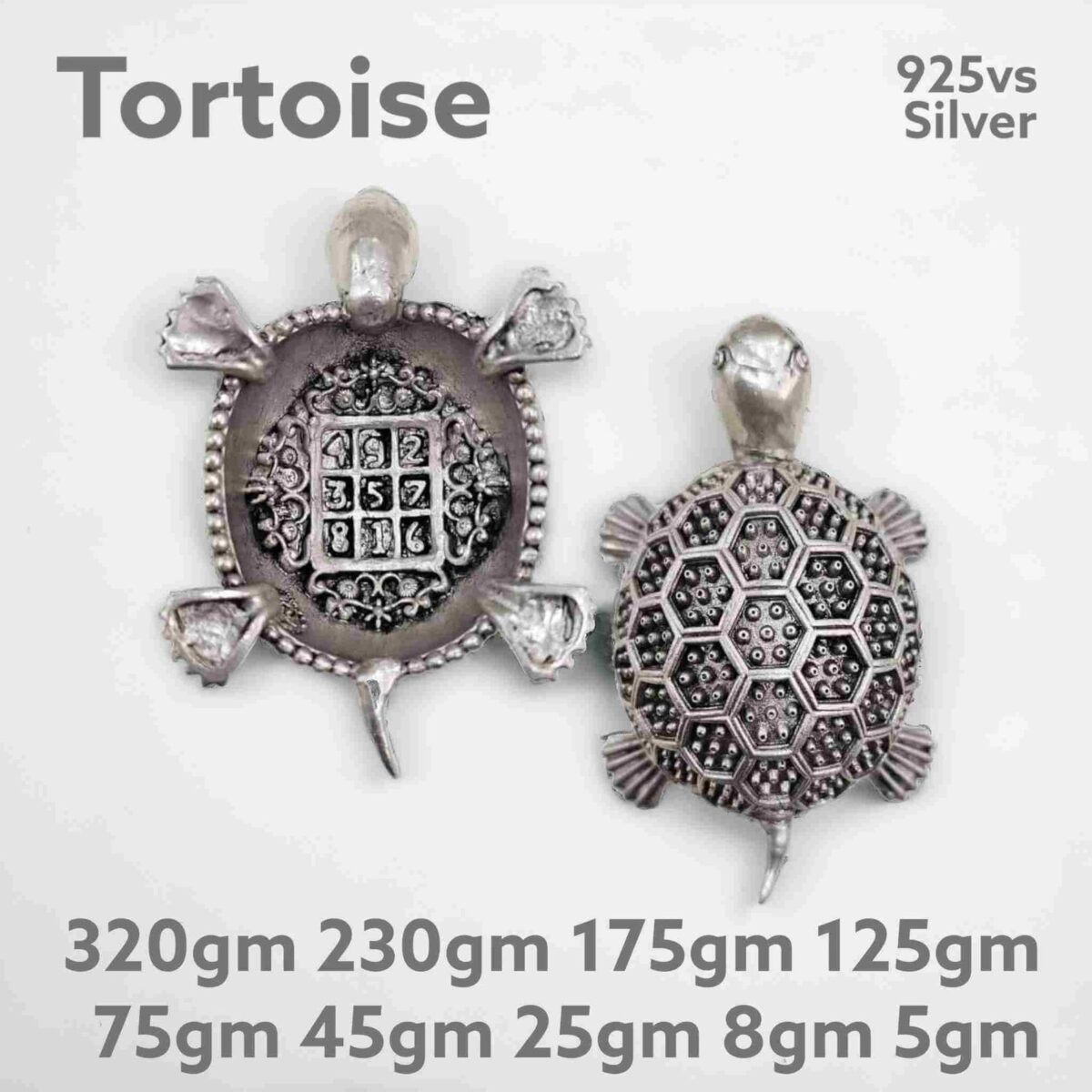 Exquisite Tortoise Idol in Pure Silver 925 Hallmarked