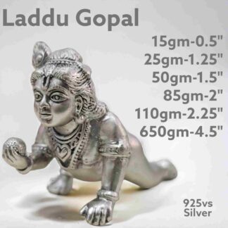 Exquisite Antique Laddu Gopal Statue in Pure Silver 925 Hallmarked