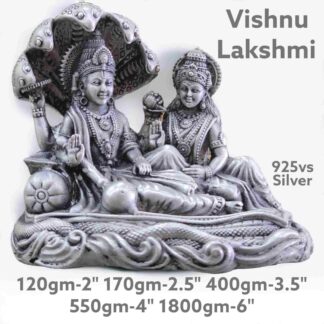Antique Vishnu lakshmi Idol in Pure Silver 925 Hallmarked