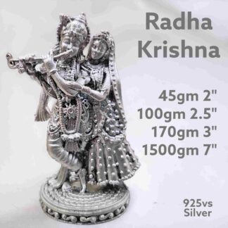 Antique Radha Krishna  Idol in Pure Silver 925 Hallmarked
