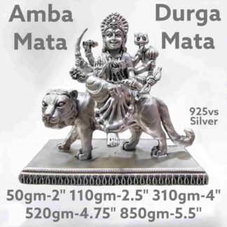 Antique Devi Amba Mata  Idol in Pure Silver 925 Hallmarked