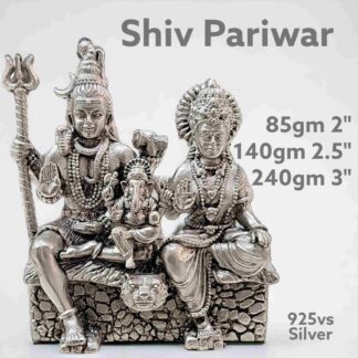 Antique Shiv Pariwar Idol in Pure Silver 925 Hallmarked