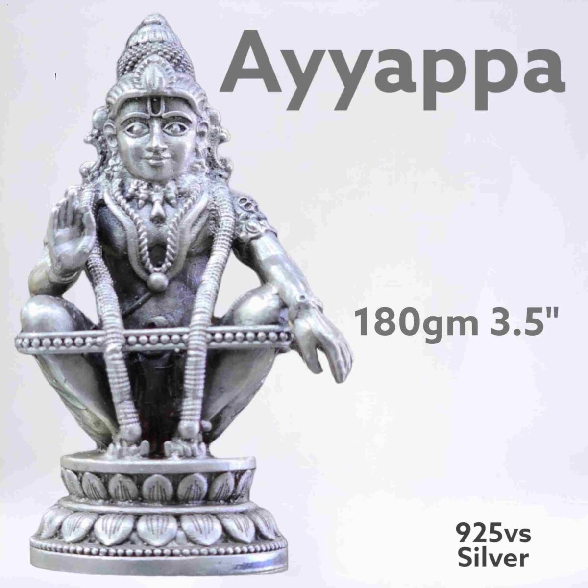 Antique Ayyappa Idol in Pure Silver 925 Hallmarked - Image 1