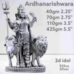 Antique Ardhanaiswara Idol in Pure Silver 925 Hallmarked