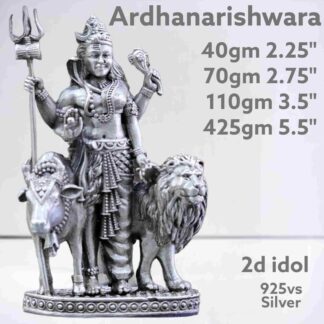 Antique Ardhanaiswara Idol in Pure Silver 925 Hallmarked