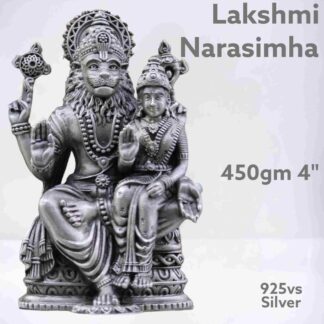 Antique Lakshmi Narasimha Idol in Pure Silver 925 Hallmarked