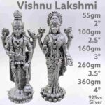 Exquisite Lord Vishnu and Goddess Lakshmi in Pure Silver 925 Hallmarked