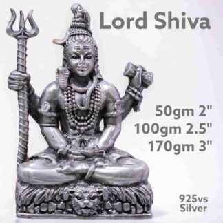 Lord Shiva Idol in Pure Silver 925 Hallmarked