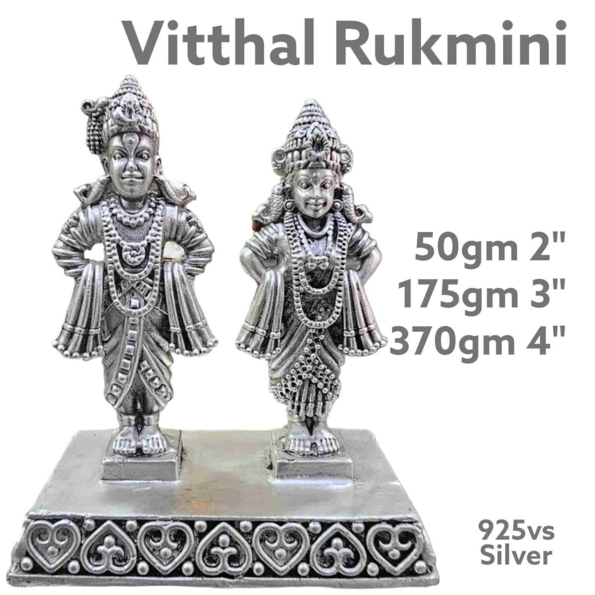 Vitthal Rukmini Idol in Pure Silver 925 Hallmarked - Image 1