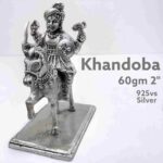 Khandoba  on Horse Back Idol in Pure Silver 925 Hallmarked
