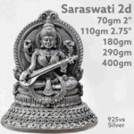 Mata Saraswati Idol in Pure Silver 925 Hallmarked