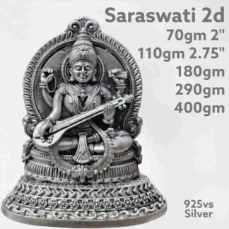 Mata Saraswati Idol in Pure Silver 925 Hallmarked