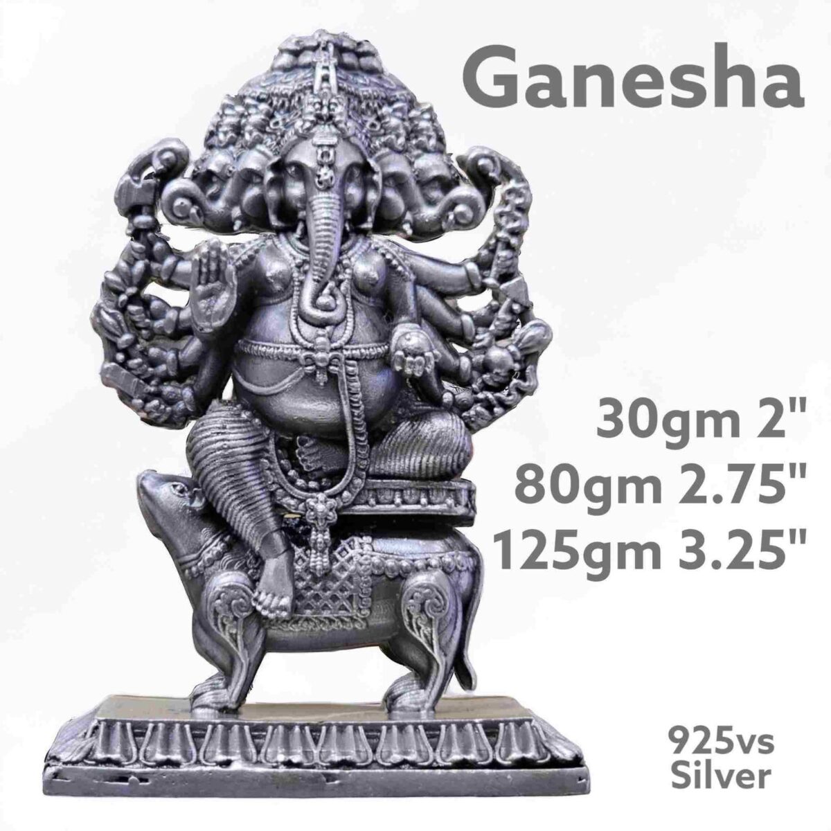 Exquisite Ganesh Idol in Pure Silver 925 Hallmarked - Image 1