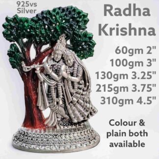 Exquisite Radha Krishna Idol in Pure Silver 925 Hallmarked
